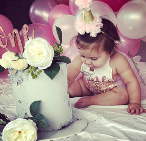 Girls First Birthday Darling Dazzle Rose Gold 1st Birthday TUTU Romper
