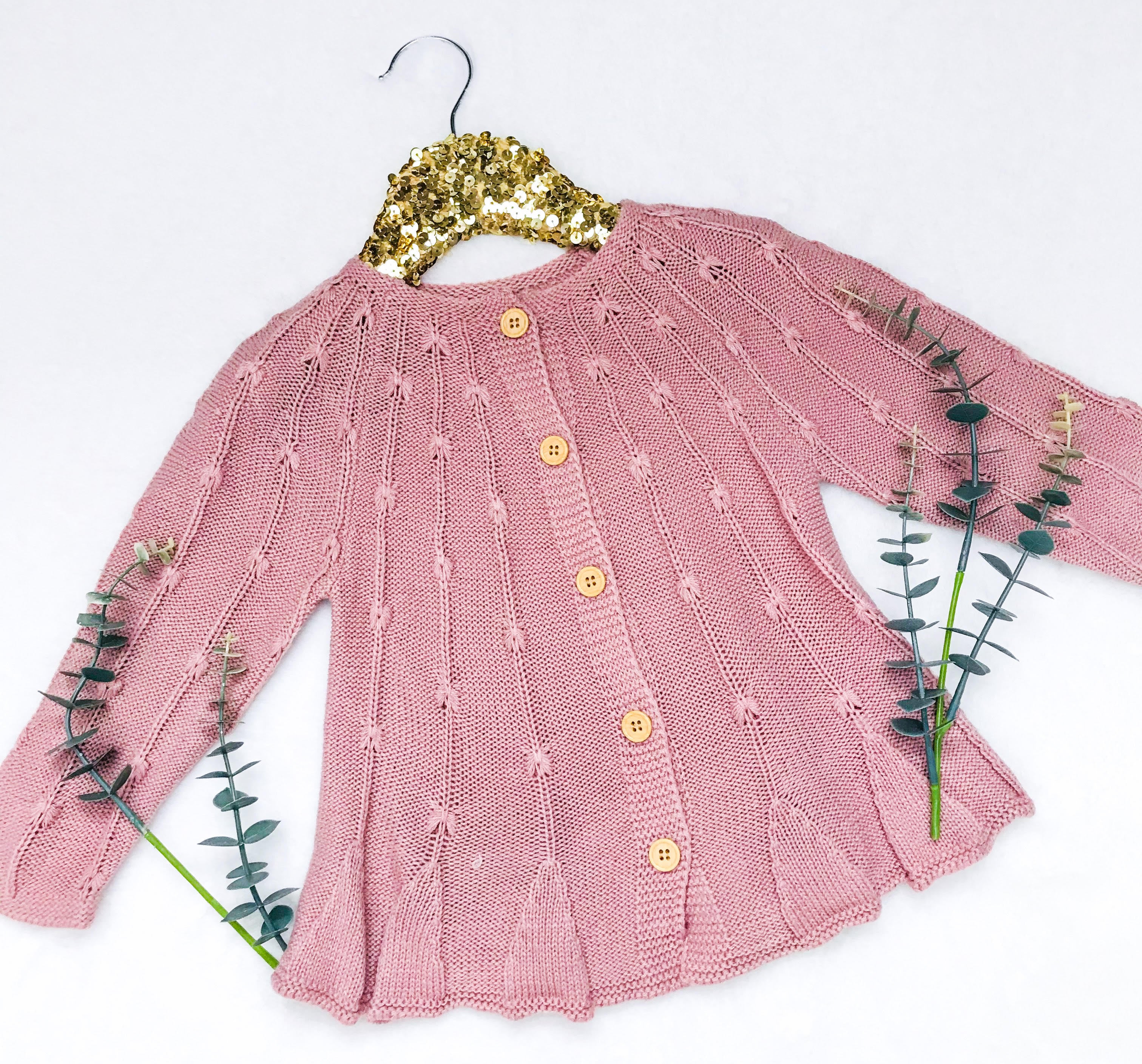 Isabella Dusty Rose Button Up Sweater Cardigan