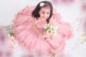 Spencer Dusty Rose Tulle Flower Girl Spin Twirl Dress - Ruffles & Bowties