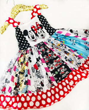 Mickey & Minnie Black & Red Spin Dress