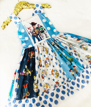 Toy Story Blue & White Spin Dress