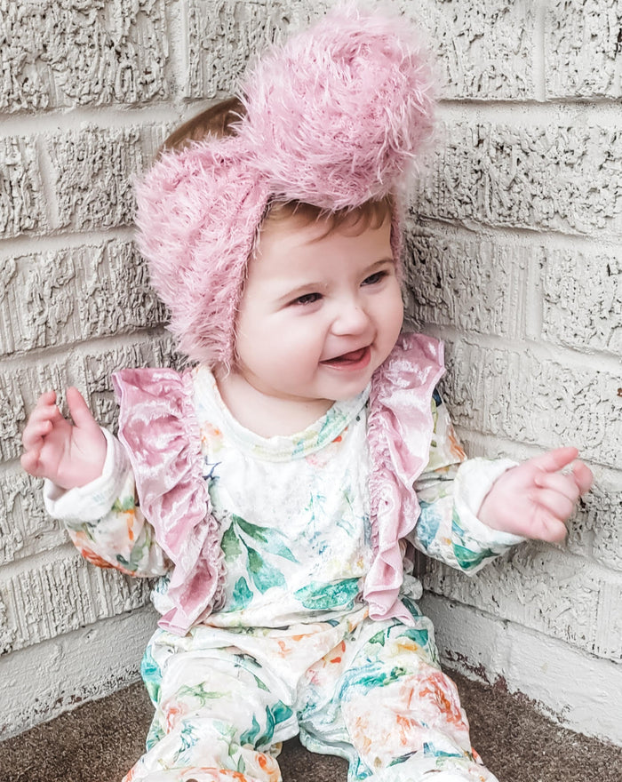 Summer Glow Floral Velvet Jumpsuit