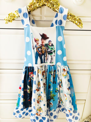 Toy Story Blue & White Spin Dress