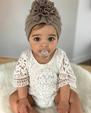 Lily Boho Vintage Lace Baby Girl Wing Sleeved Romper